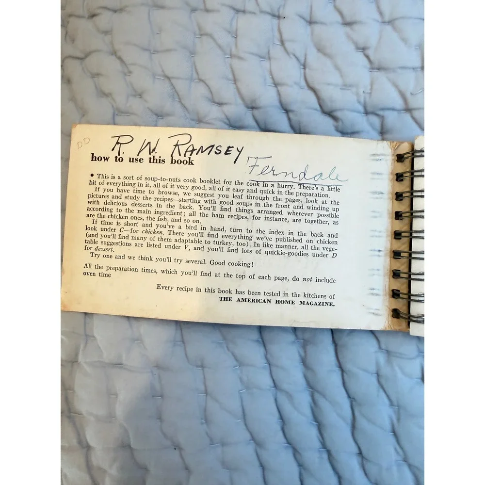 Vintage 1953 101 Quickies American Home Cook Booklet First Edition Doubleday